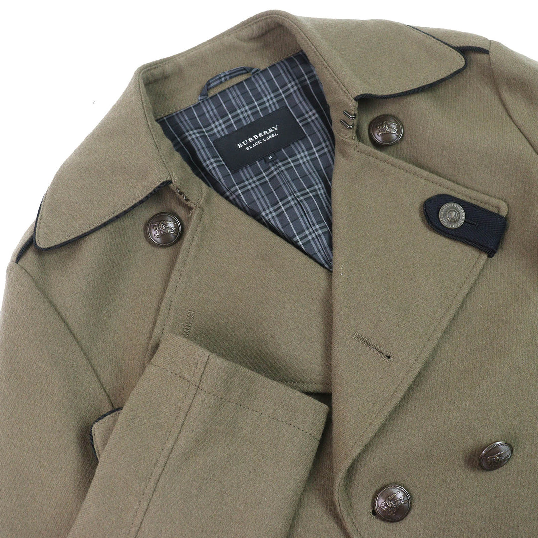Great BURBERRY BLACK LABEL Double breasted jacket with epaulettes Khaki mens M