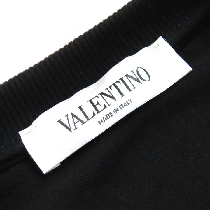Excellent VALENTINO Logo embroidered beaded long sleeve sweatshirt black mens XS