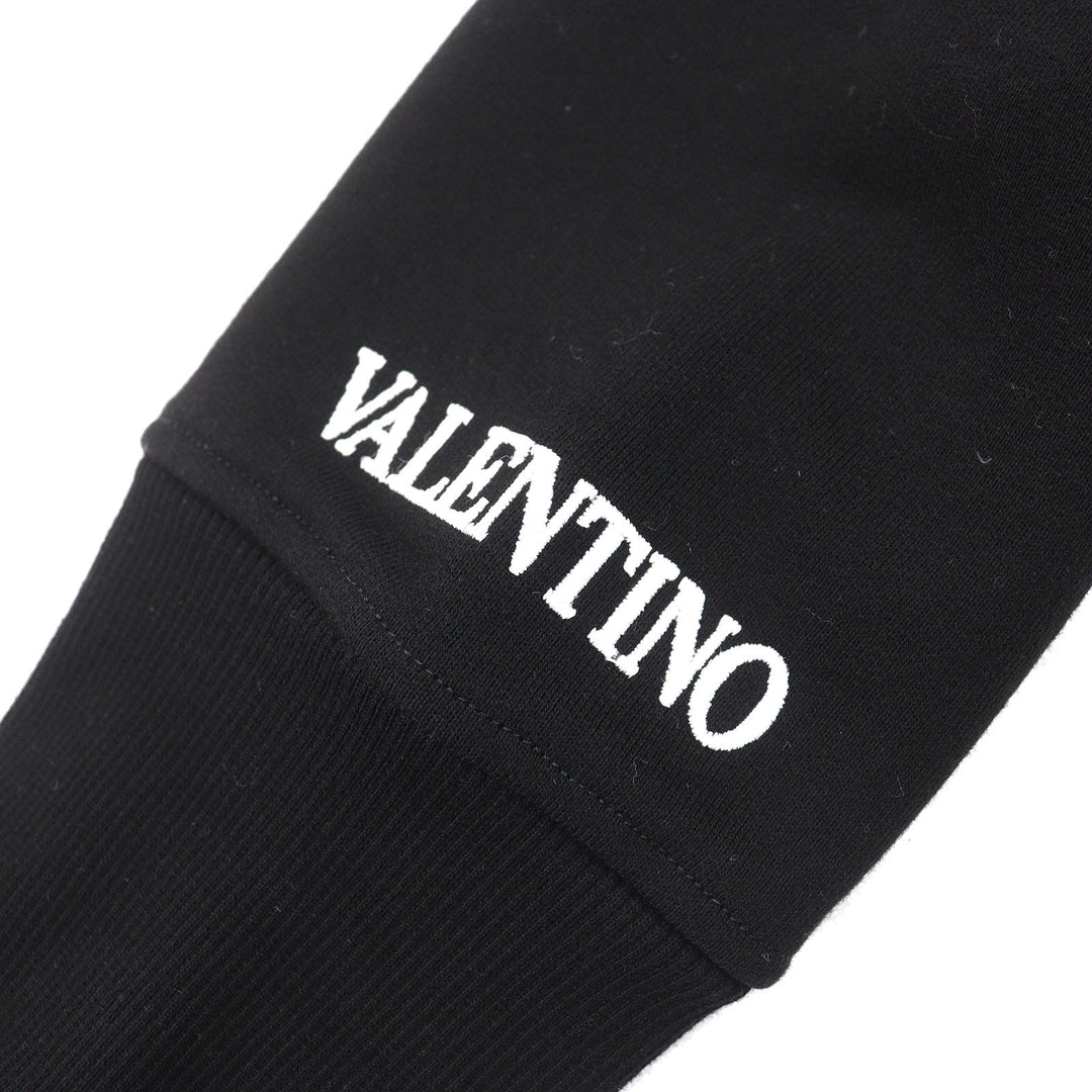 Excellent VALENTINO Logo embroidered beaded long sleeve sweatshirt black mens XS