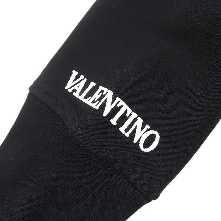 Excellent VALENTINO Logo embroidered beaded long sleeve sweatshirt black mens XS