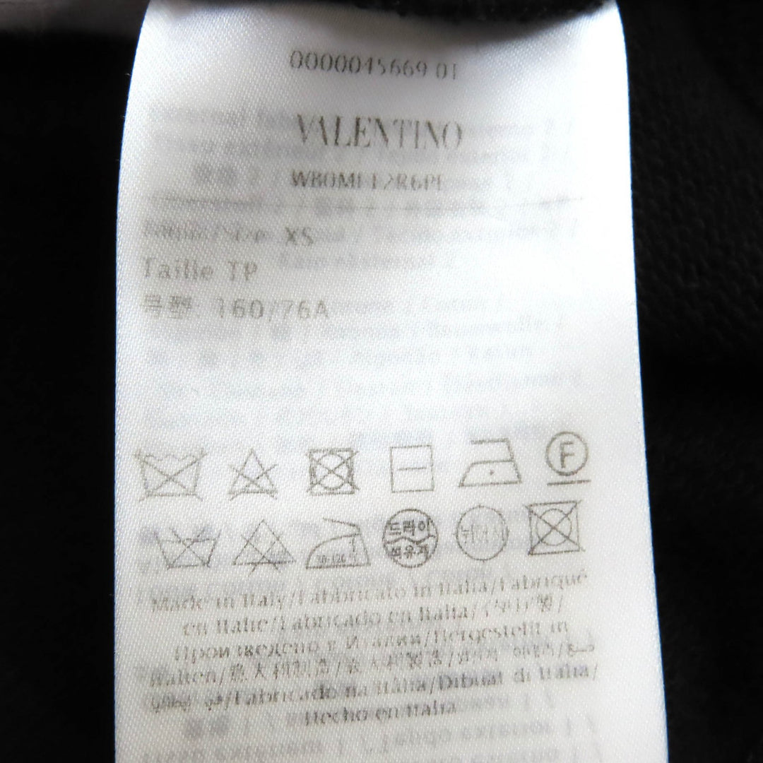 Excellent VALENTINO Logo embroidered beaded long sleeve sweatshirt black mens XS