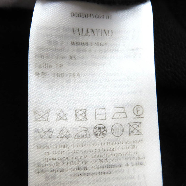 Excellent VALENTINO Logo embroidered beaded long sleeve sweatshirt black mens XS