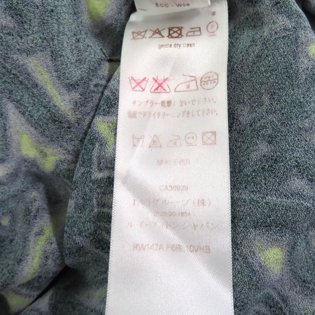 Excellent LOUIS VUITTON blouse Graffiti Logo Print Long Sleeve green Rayon Women 36