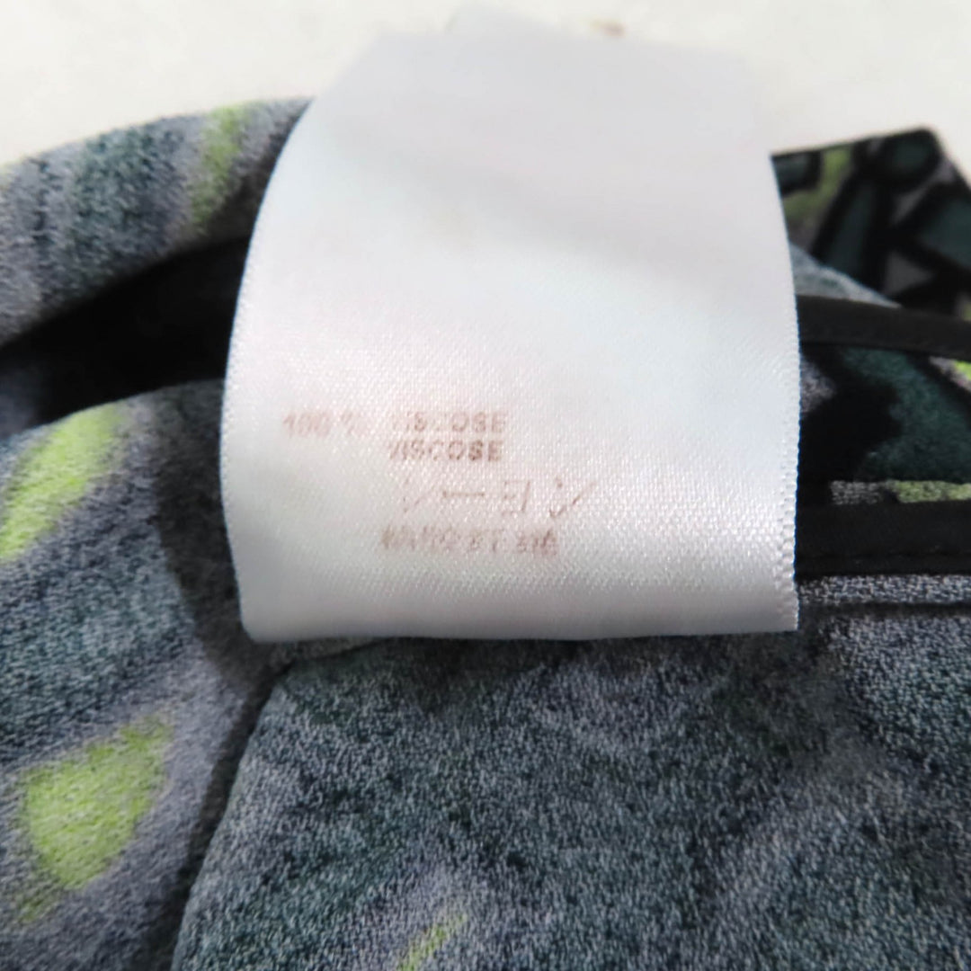 Excellent LOUIS VUITTON blouse Graffiti Logo Print Long Sleeve green Rayon Women 36