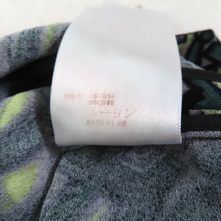 Excellent LOUIS VUITTON blouse Graffiti Logo Print Long Sleeve green Rayon Women 36
