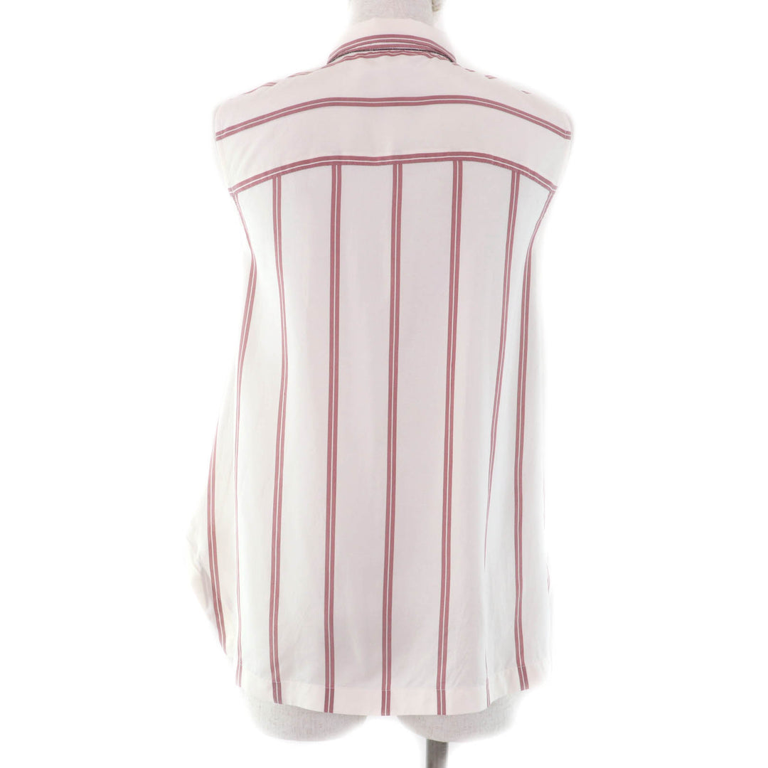Excellent Brunello Cucinelli Short sleeve shirt Stripe Pattern silk Women XS
