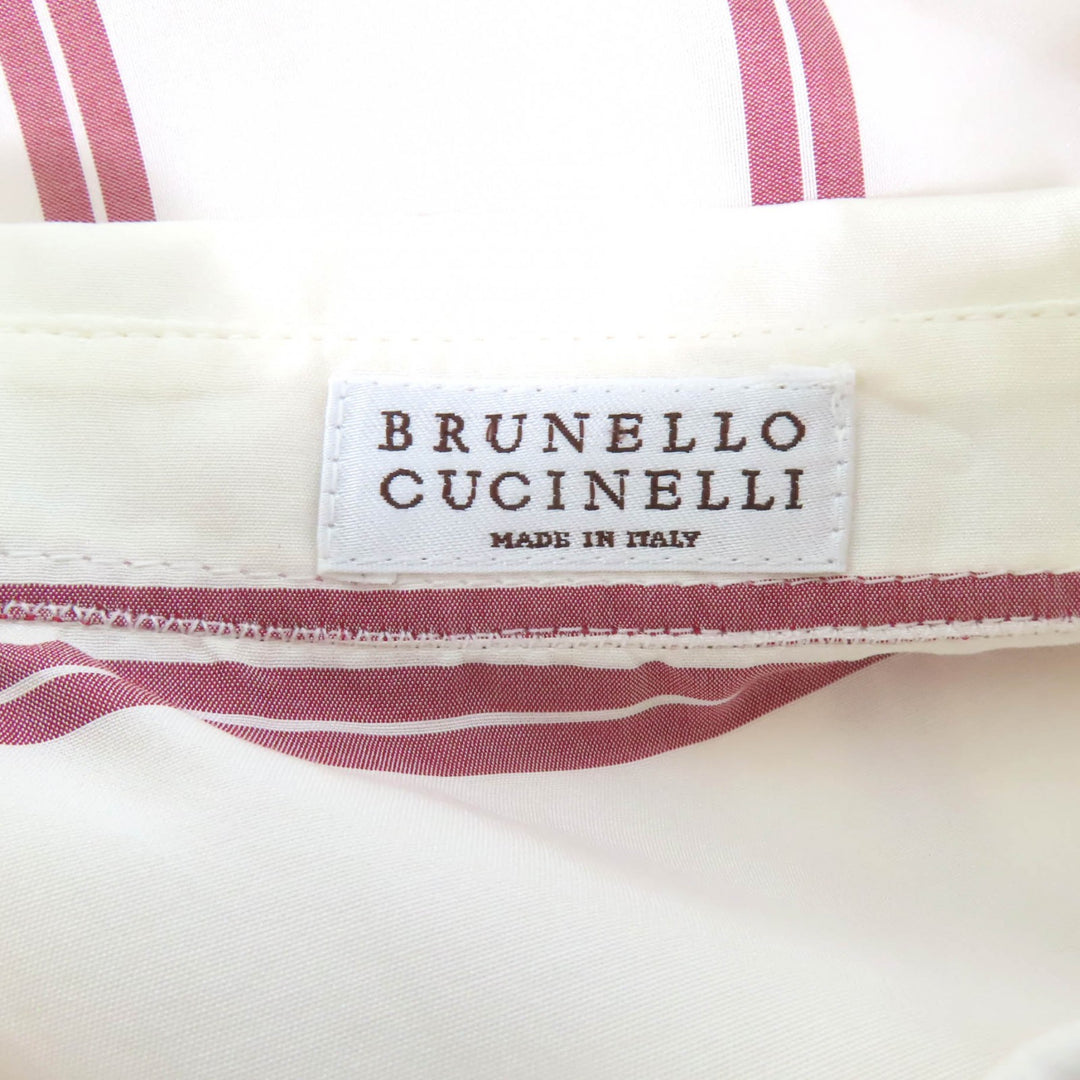 Excellent Brunello Cucinelli Short sleeve shirt Stripe Pattern silk Women XS