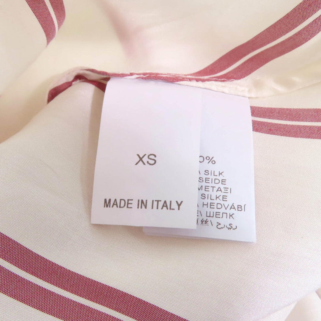 Excellent Brunello Cucinelli Short sleeve shirt Stripe Pattern silk Women XS