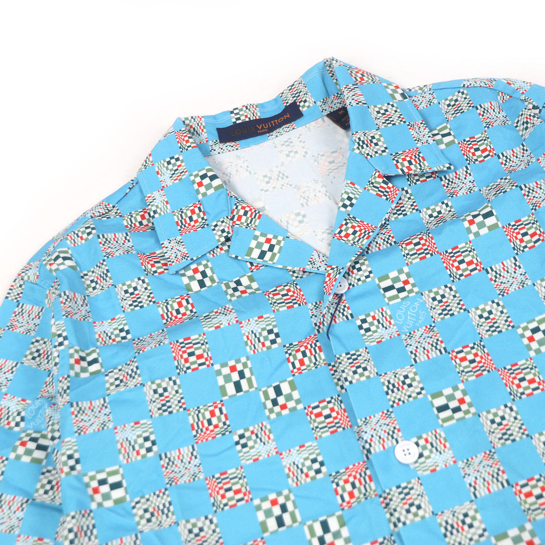 Pristine LOUIS VUITTON Short sleeve shirt Distorted Damier All-over pattern