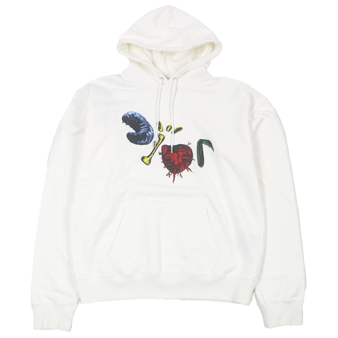 Excellent DIOR×Cactus Jack hoodie travis scott oversized white cotton mens M 283J678B0531