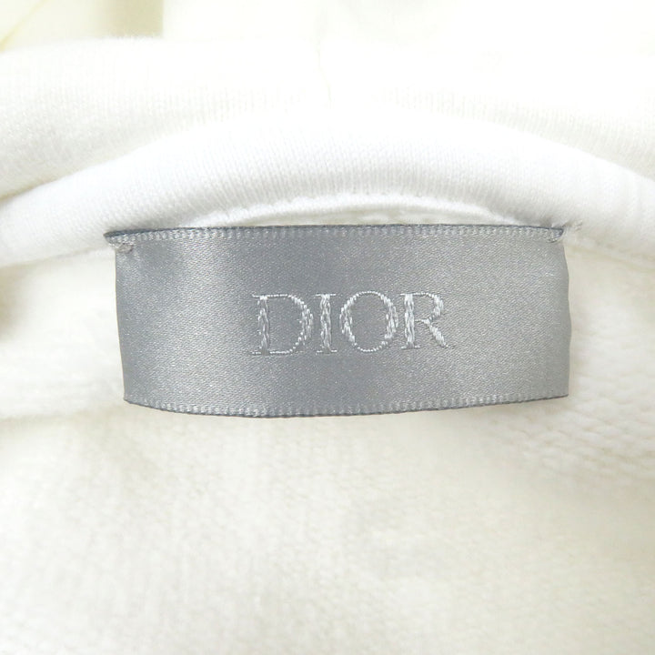 Excellent DIOR×Cactus Jack hoodie travis scott oversized white cotton mens M 283J678B0531