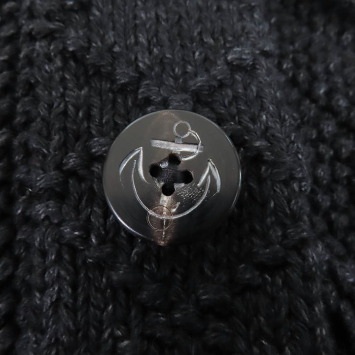 Pristine RRL cardigan Shawl collar with anchor button, cable knit indigo black