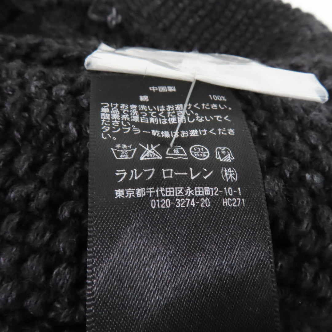 Pristine RRL cardigan Shawl collar with anchor button, cable knit indigo black Women 1
