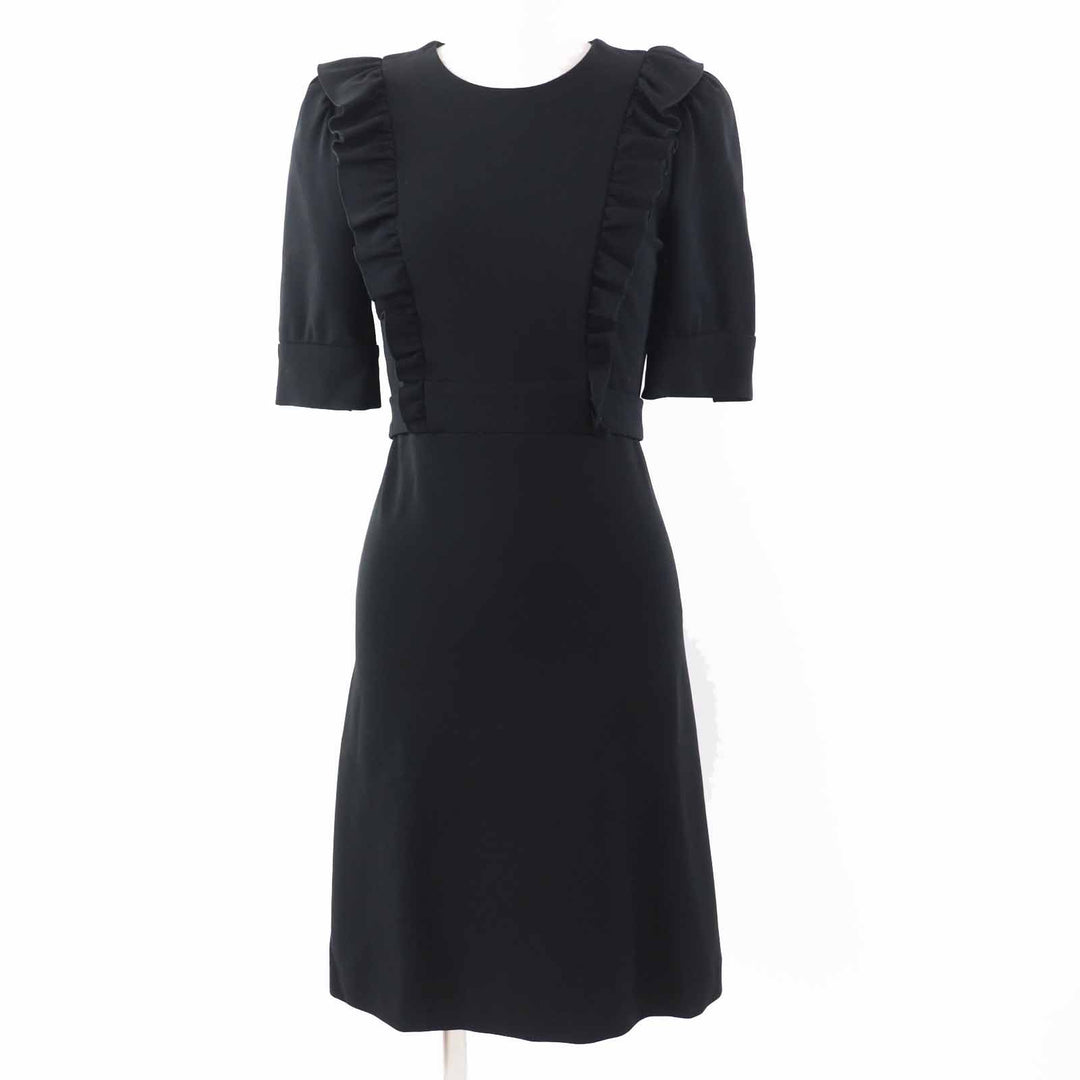 Great GUCCI one piece GG pearl button short sleeves black Rayon Women XS 445275