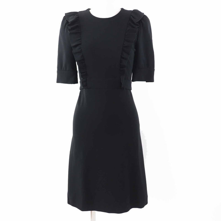 Great GUCCI one piece GG pearl button short sleeves black Rayon Women XS 445275