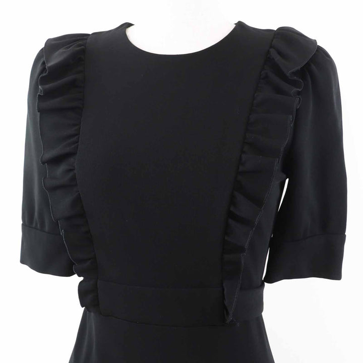 Great GUCCI one piece GG pearl button short sleeves black Rayon Women XS 445275