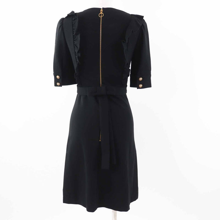 Great GUCCI one piece GG pearl button short sleeves black Rayon Women XS 445275