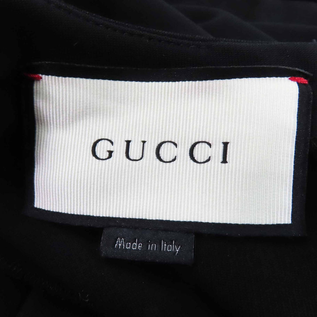 Great GUCCI one piece GG pearl button short sleeves black Rayon Women XS 445275