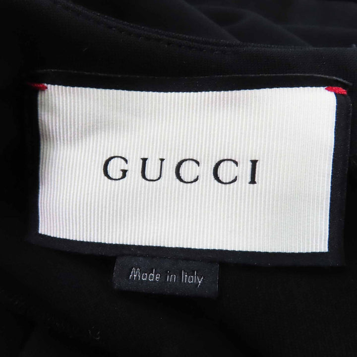 Great GUCCI one piece GG pearl button short sleeves black Rayon Women XS 445275