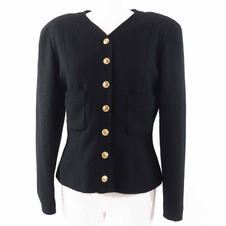 Great CHANEL Jacket black wool Women 40