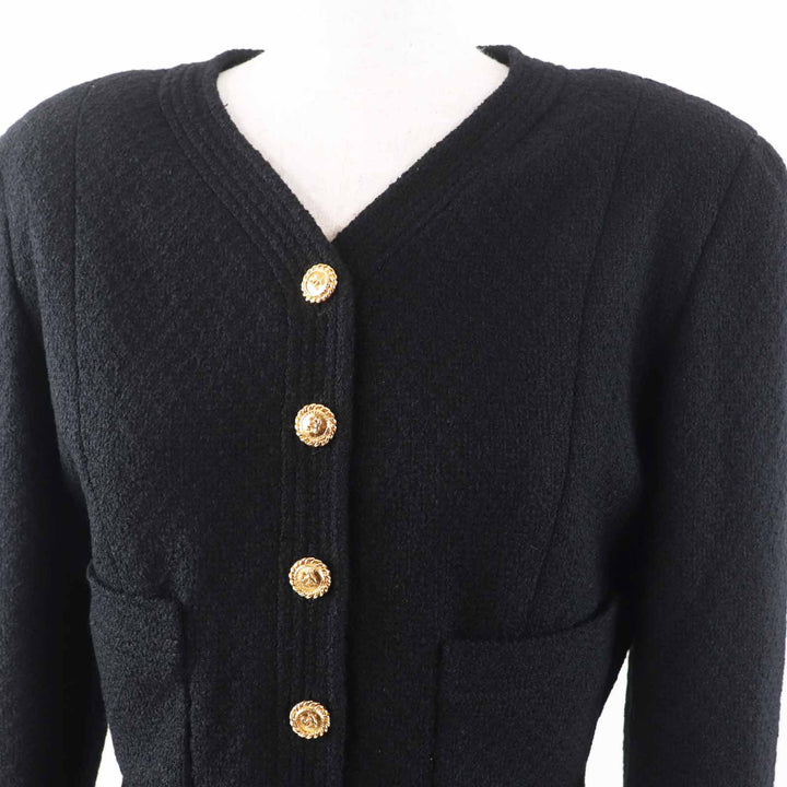 Great CHANEL Jacket black wool Women 40