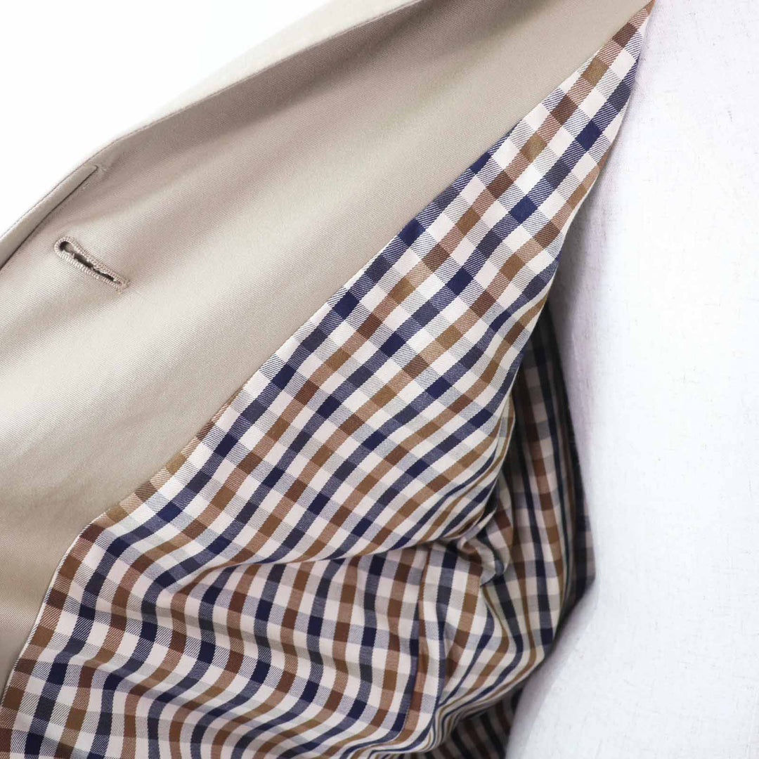Excellent Aquascutum coat Back Check Pattern beige cotton Women