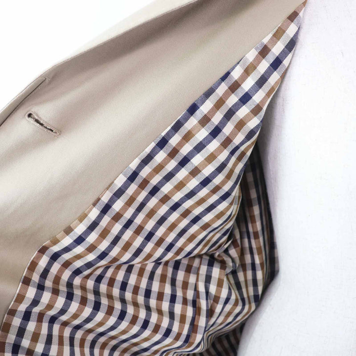 Excellent Aquascutum coat Back Check Pattern beige cotton Women