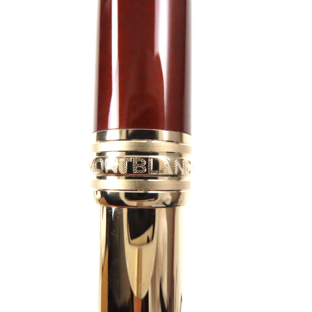 Excellent MONTBLANC fountain pen Meisterstck Solitaire white star Gold brown 18K