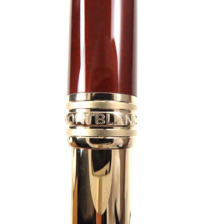 Excellent MONTBLANC fountain pen Meisterstck Solitaire white star Gold brown 18K