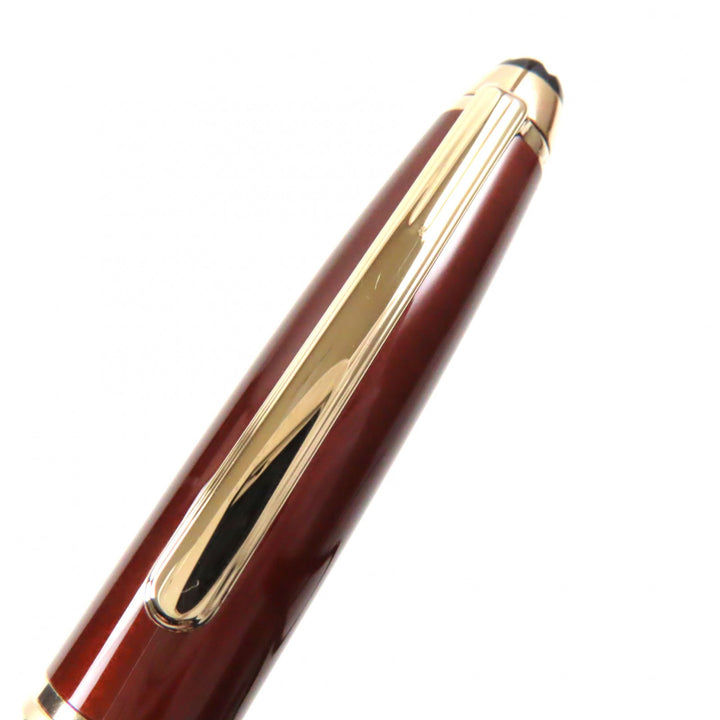 Excellent MONTBLANC fountain pen Meisterstck Solitaire white star Gold brown 18K