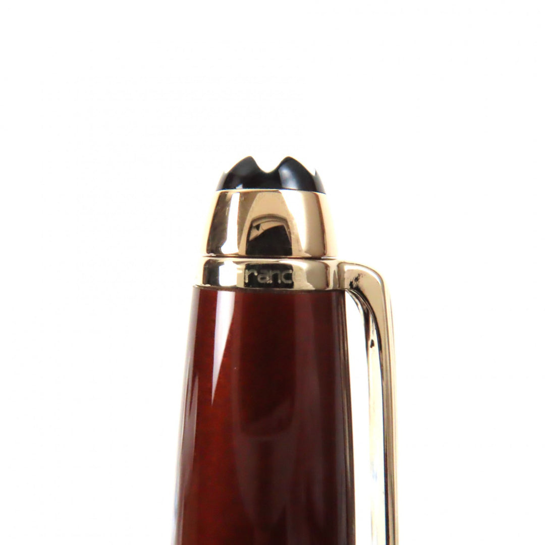 Excellent MONTBLANC fountain pen Meisterstck Solitaire white star Gold brown 18K