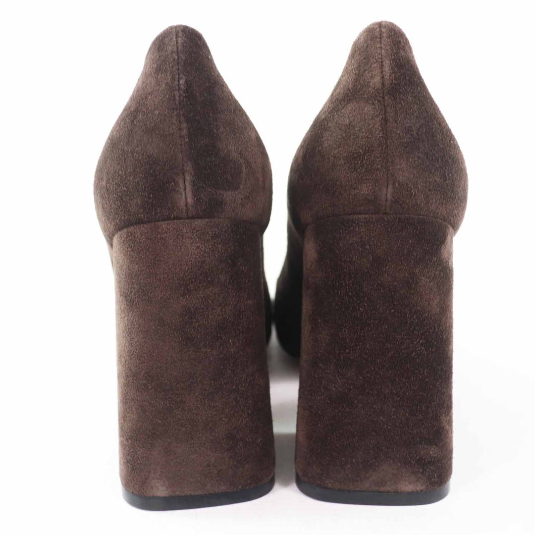 Pristine BOTTEGAVENETA pumps TOWER Chunky heel Brown Suede leather Women 38