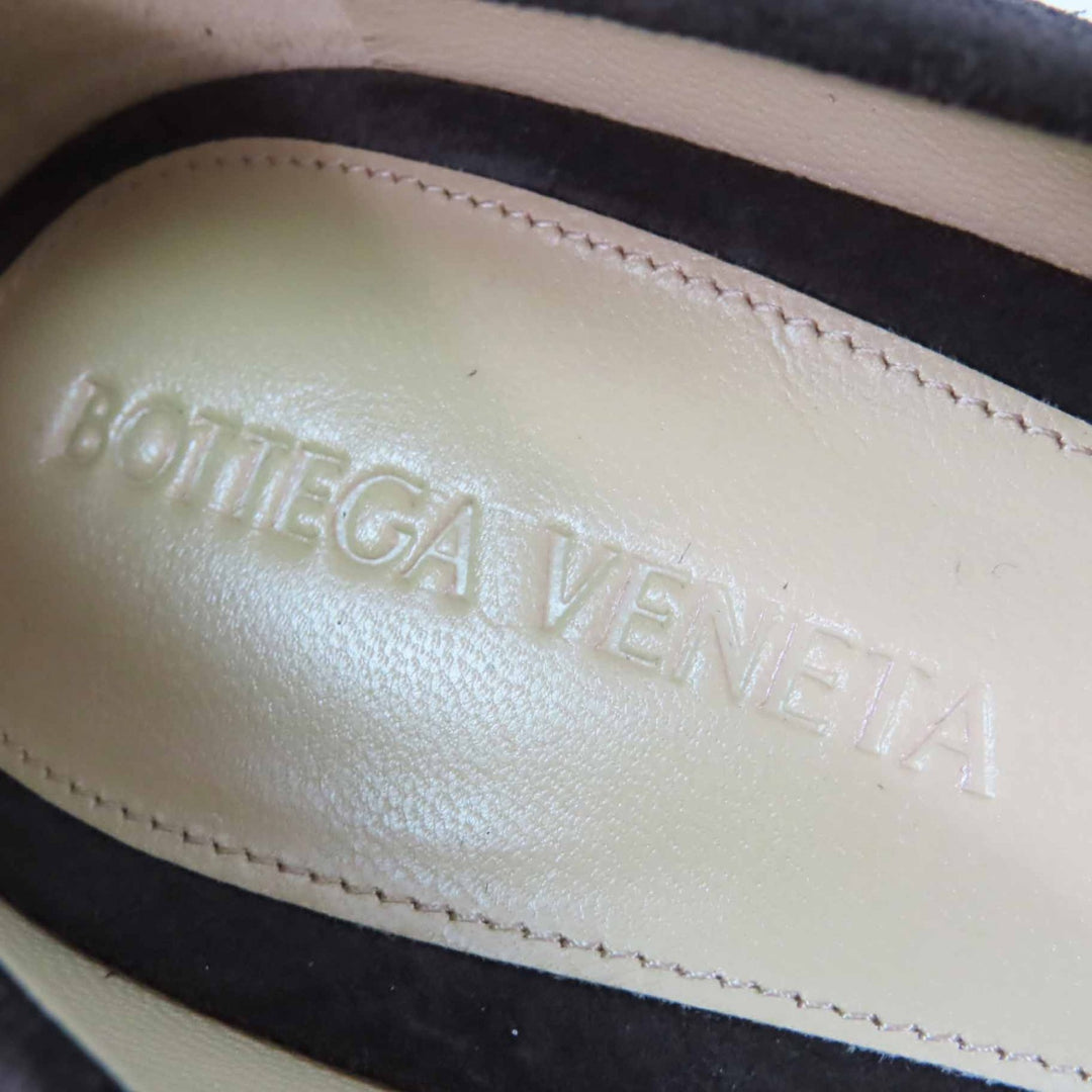Pristine BOTTEGAVENETA pumps TOWER Chunky heel Brown Suede leather Women 38