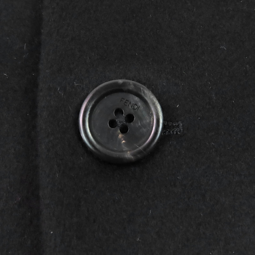 Excellent FENDI tailored jacket Lining FF logo Zucca Pattern black cashmere mens 52 FJ0562