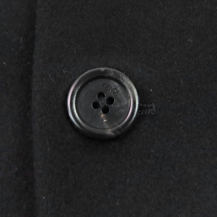 Excellent FENDI tailored jacket Lining FF logo Zucca Pattern black cashmere mens 52 FJ0562