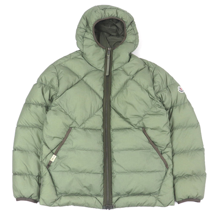 Excellent MONCLER Down jacket REYNAUD Hooded Sage green Nylon mens 0