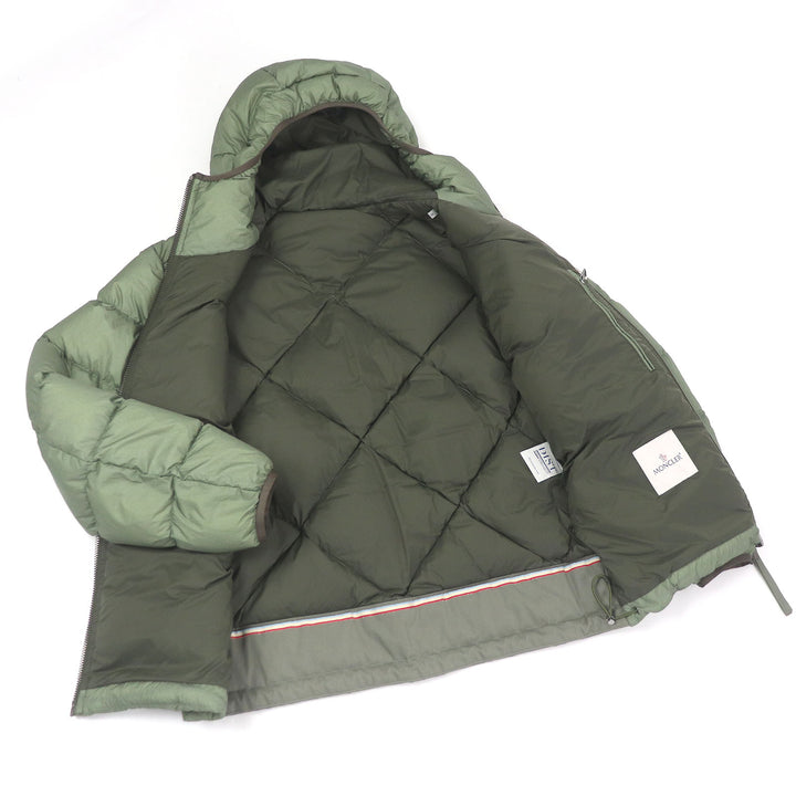 Excellent MONCLER Down jacket REYNAUD Hooded Sage green Nylon mens 0