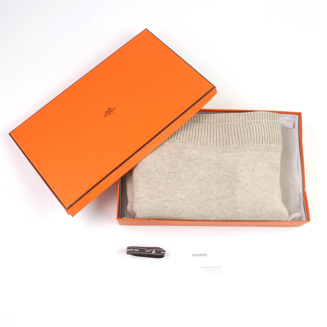 HERMES one piece beige cashmere Women 36 4H2541D1