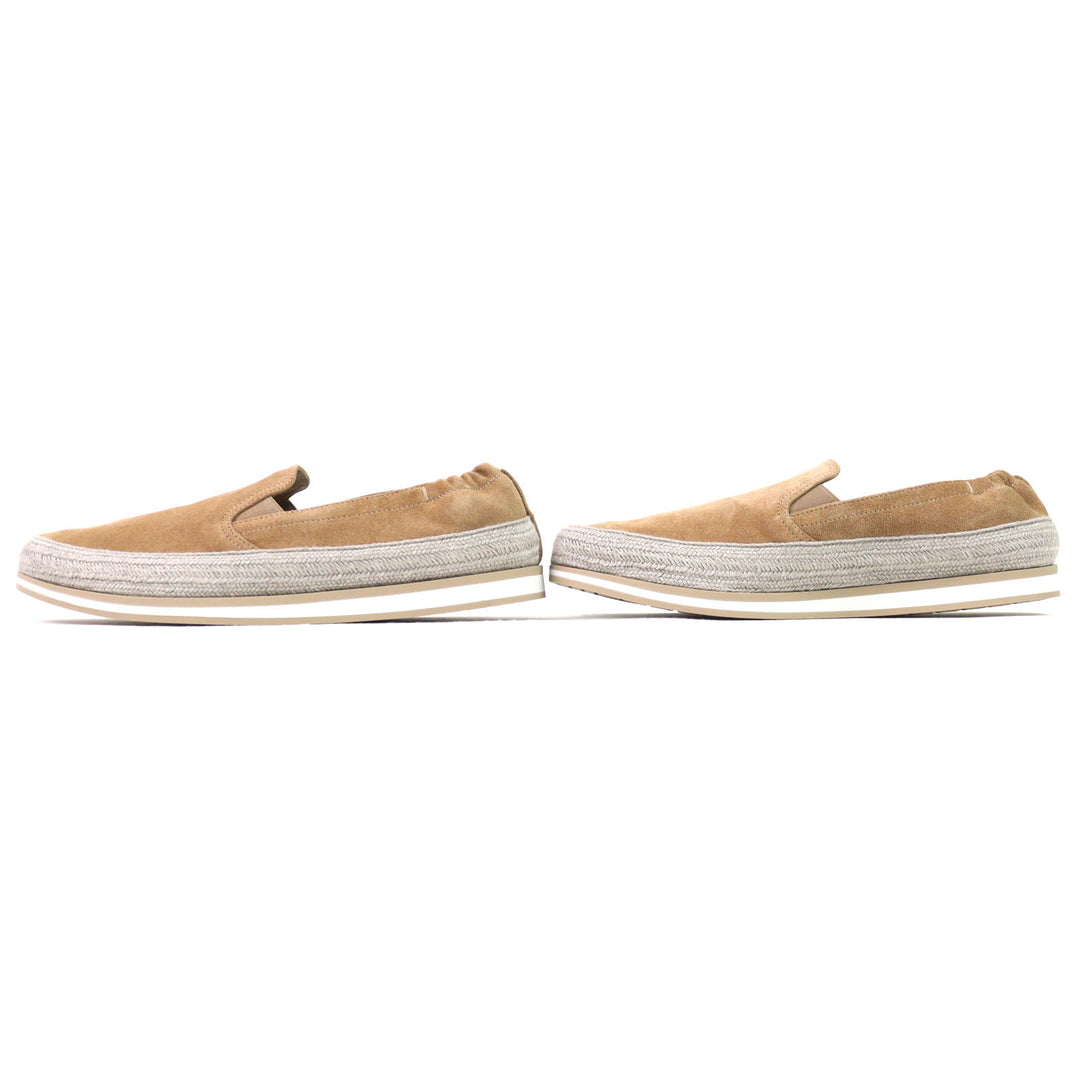 Pristine PRADA Slip-on natural Suede leather mens 6.5 2DG126