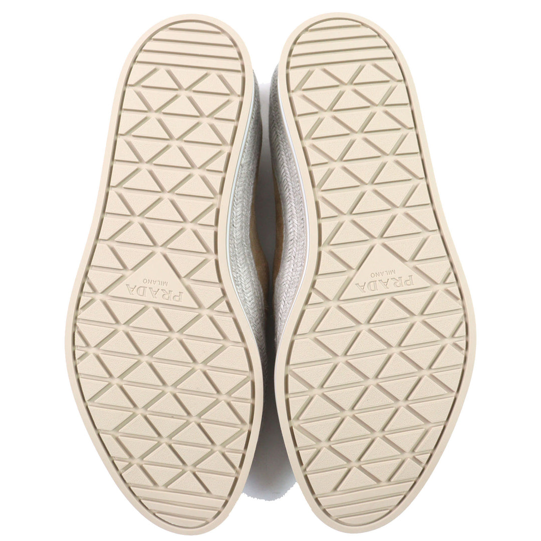 Pristine PRADA Slip-on natural Suede leather mens 6.5 2DG126