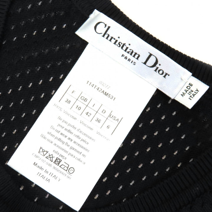 Excellent Christian Dior tops Back logo mesh design tank top sleeveless 42