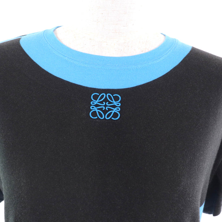Great LOEWE Short sleeve T-shirt Black light blue cotton Women M S359Y22X45