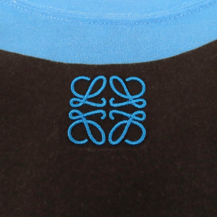 Great LOEWE Short sleeve T-shirt Black light blue cotton Women M S359Y22X45
