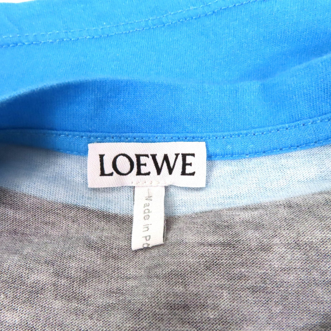 Great LOEWE Short sleeve T-shirt Black light blue cotton Women M S359Y22X45