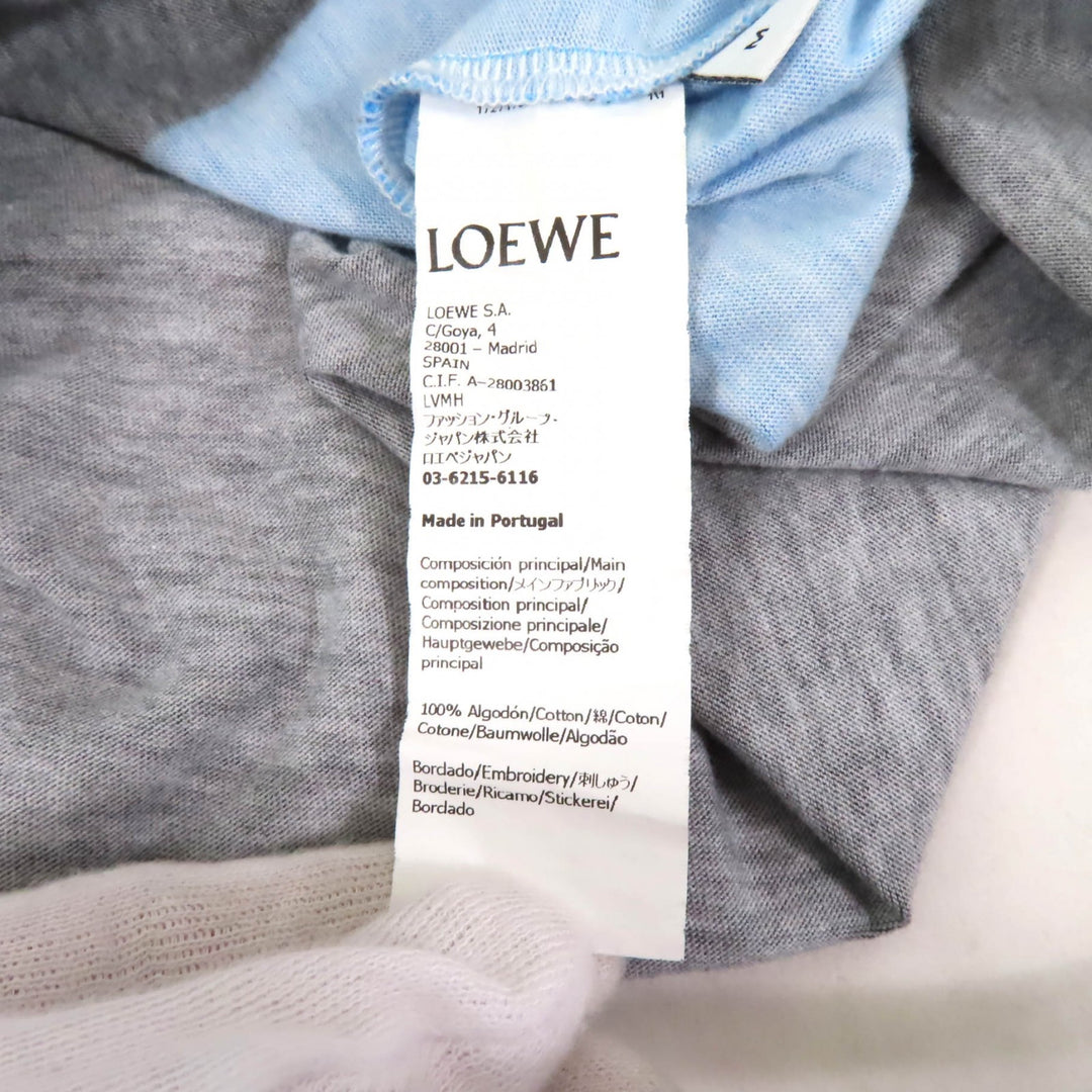 Great LOEWE Short sleeve T-shirt Black light blue cotton Women M S359Y22X45