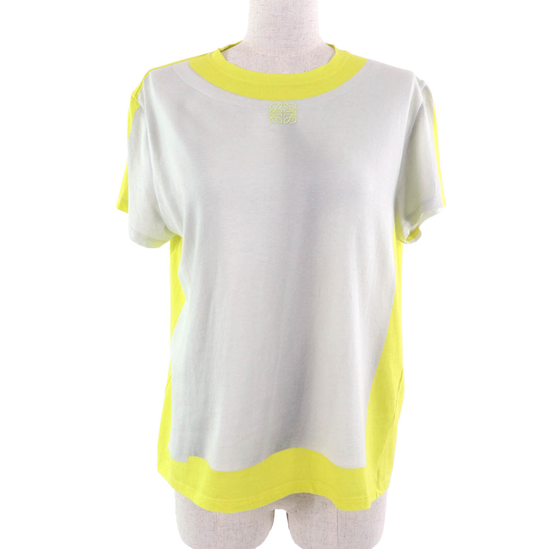 Great LOEWE Short sleeve T-shirt S359Y22X39 Light gray yellow cotton Women S