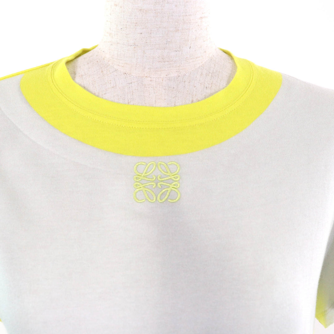 Great LOEWE Short sleeve T-shirt S359Y22X39 Light gray yellow cotton Women S