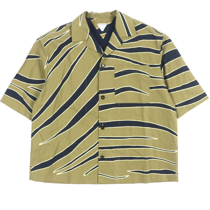 Pristine BOTTEGAVENETA Short sleeve shirt Overall handle Khaki Navy cotton mens