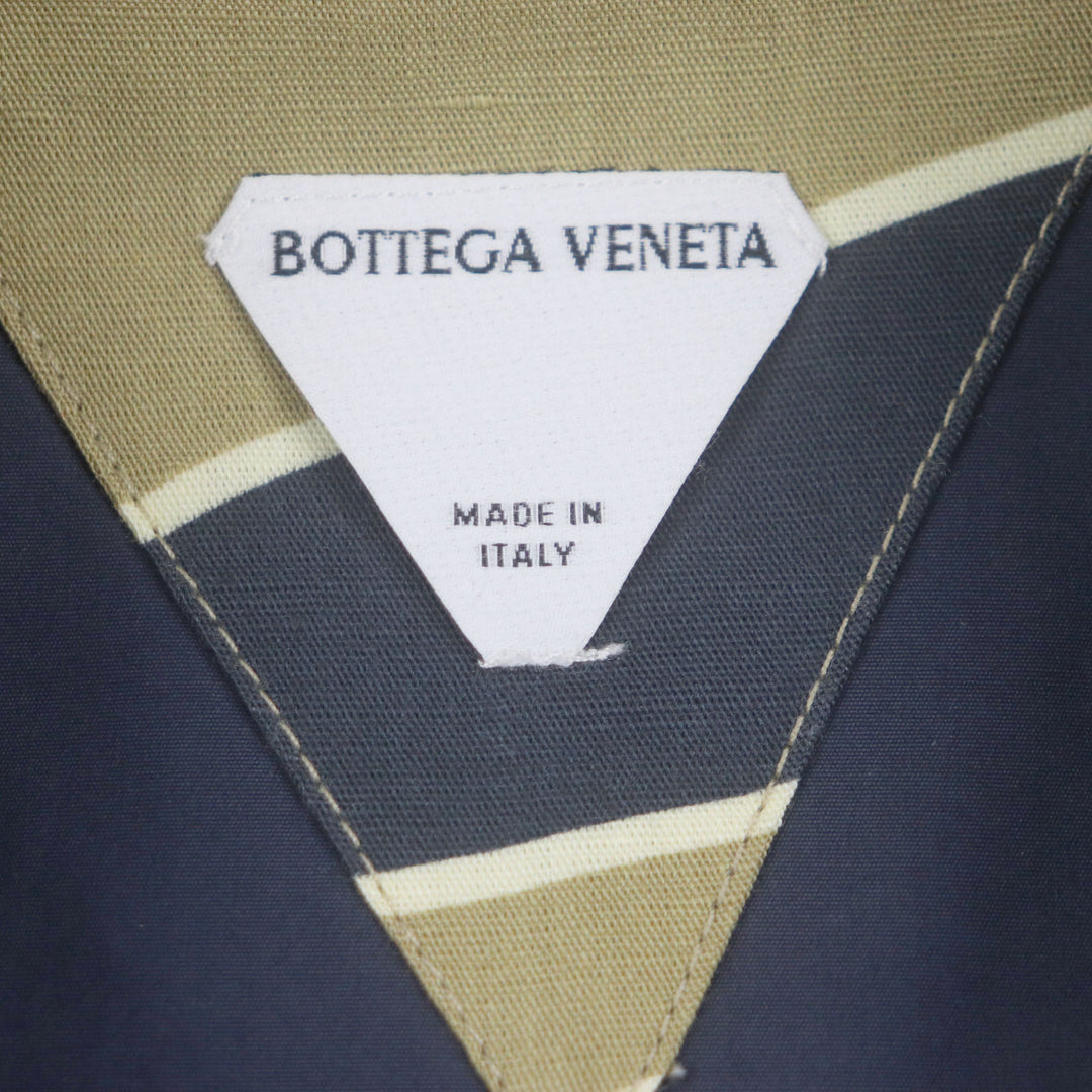 Pristine BOTTEGAVENETA Short sleeve shirt Overall handle Khaki Navy cotton mens