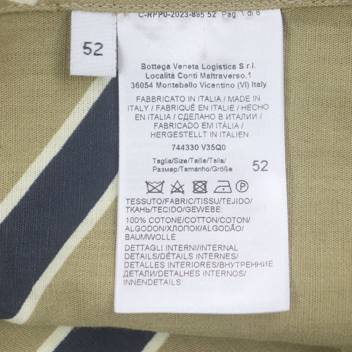 Pristine BOTTEGAVENETA Short sleeve shirt Overall handle Khaki Navy cotton mens